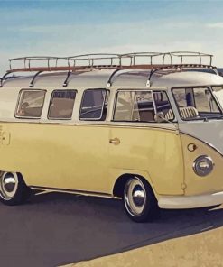 White Kombi Van paint by number