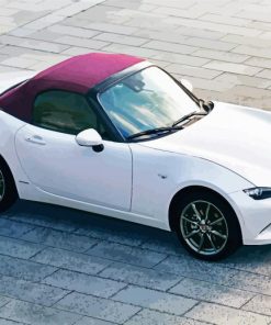 White Mazda MX 5 Miata paint by number