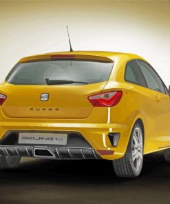 Yellow Ibiza Cupra paint by number