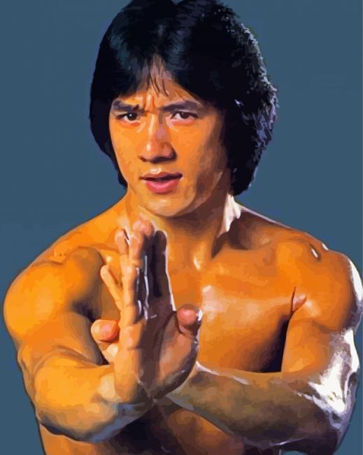 Young Jackie Chan Actor paint by numbers