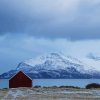 A Norwegian Cabin And Snowy Mountains paint by numbers