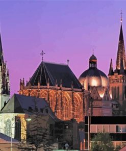 Aachen Cathedral At Night paint by number