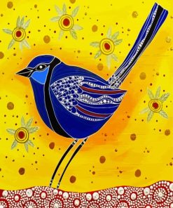 Aboriginal Blue Wren paint by numbers