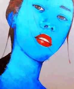 Abstract Blue Lady paint by number