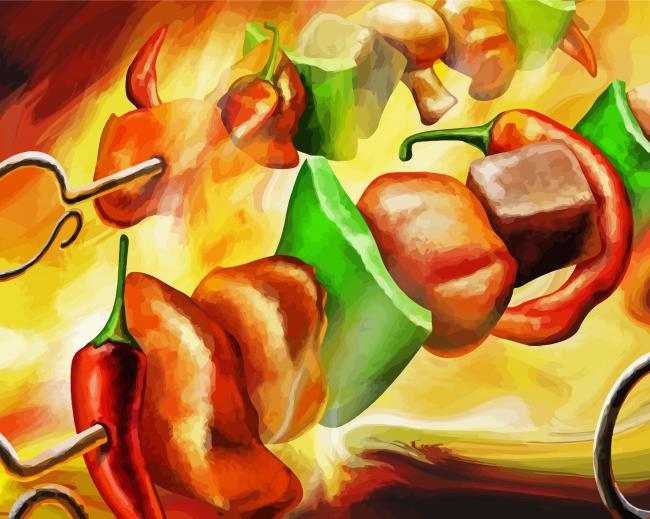 Abstract Food Art paint by numbers paint by numbers