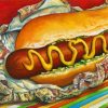 Abstract Hot Dog Food paint by numbers