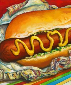 Abstract Hot Dog Food paint by numbers