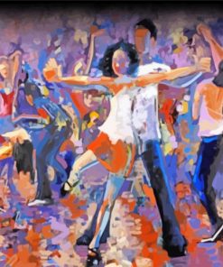 Abstract Salsa Dancers paint by number