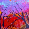 Abstract Trees paint by numbers