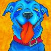 Adorable Blue Dog Art paint by numbers