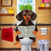 Adorable Dog In Toilet paint by numbers