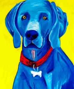 Adorable Blue Dog Animal paint by numbers
