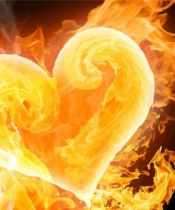 Aesthetic Fire Heart paint by numbers