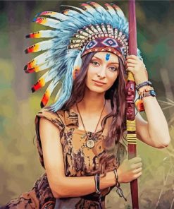 Lady With Head Dress paint by numbers