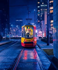 Cool Trolley At Night paint by numbers