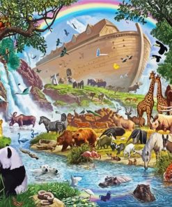 Noahs Ark And Animals paint by numbers