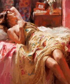 Woman On Bed paint by numbers