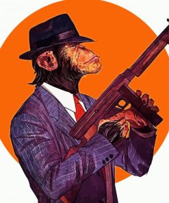 Gangster Monkey Animal paint by numbers