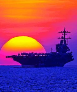 Aircraft Carrier Sunset paint by numbers