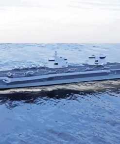 Aircraft Carrier In Sea paint by numbers