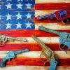 American Flag With Vintage Guns paint by numbers