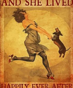 she Lived Happily Ever After Vintage Poster paint by numbers