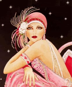 Artistic Deco lady paint by numbers