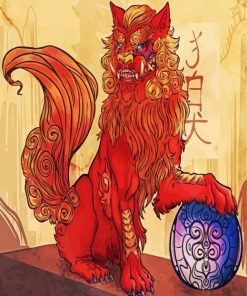 Artistic Komainu paint by numbers