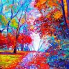 Autumn Park Colorful Landscape paint by number