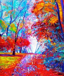 Autumn Park Colorful Landscape paint by number