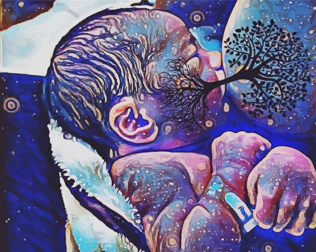 Baby Breastfeeding paint by numbers