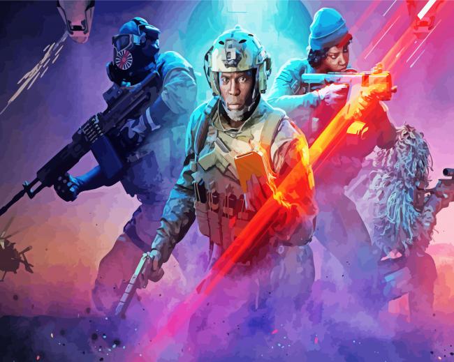 Battlefield Game Characters paint by number