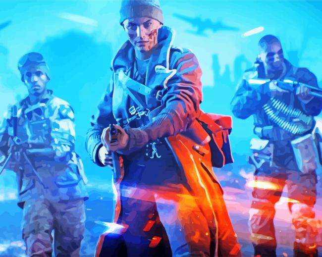 Battlefield Video Game Characters paint by number