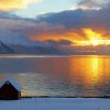 Beautiful Norwegian Cabin By Lake paint by numbers