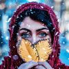 Beautiful Woman In Snow paint by numbers