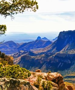 Big Bend Park Mountains paint by numbers