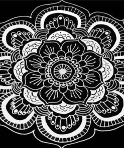 Black And White Mandala Art paint by numbers