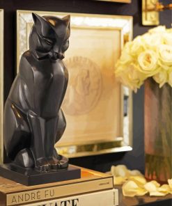 Black Art Deco Cat paint by numbers