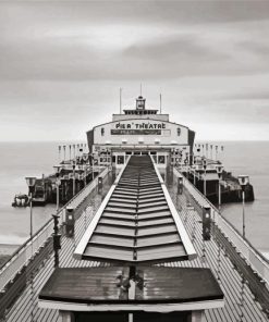 Black And White Bournemouth Pier paint by numbers