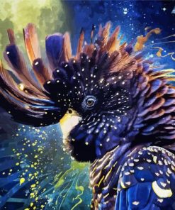 Black Cockatoo Bird Art paint by number