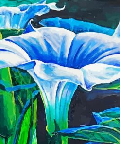 Blue And White Moonflower Art paint by number