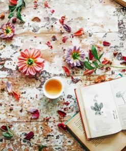 Books And Flowers paint by number