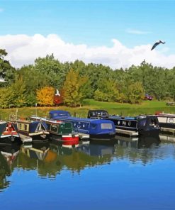 British Canal Boats paint by number