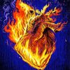 Burning Fire Heart paint by numbers