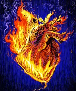 Burning Fire Heart paint by numbers