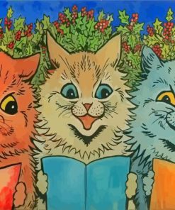 Carol Singing Cats By Louis Wain paint by numbers