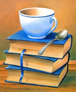 Coffee Cup On Books paint by numbers