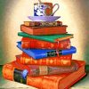 Coffee Cup On Vintage Books paint by numbers