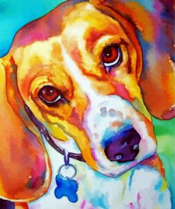 Colorful Beagle Animal Art paint by numbers