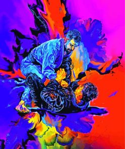 Colorful Jiu Jitsu Sport Art paint by numbers